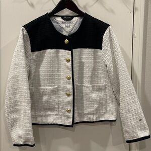 Tommy Hilfiger Black and White Blazer with Gold Buttons